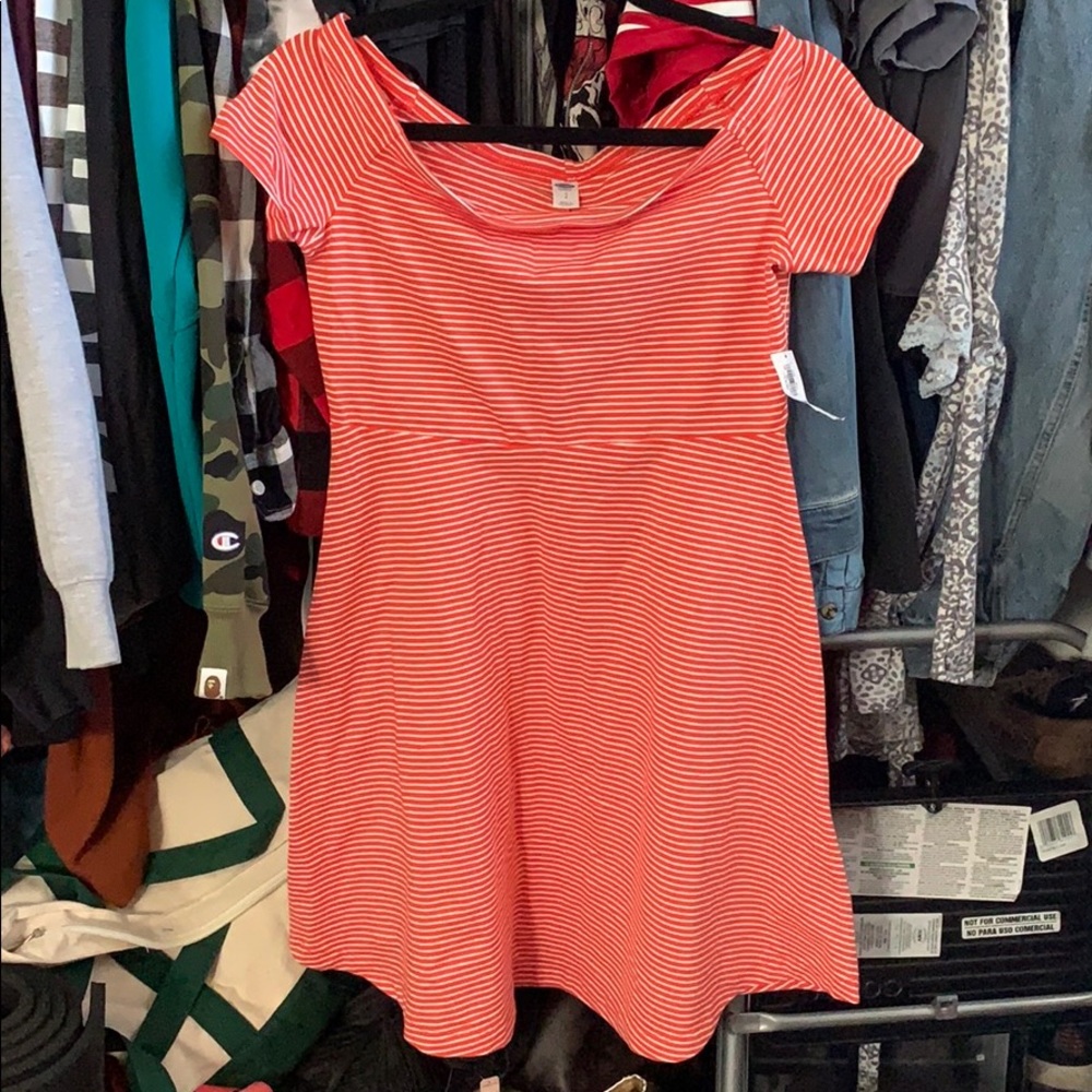 Striped orange summer dress